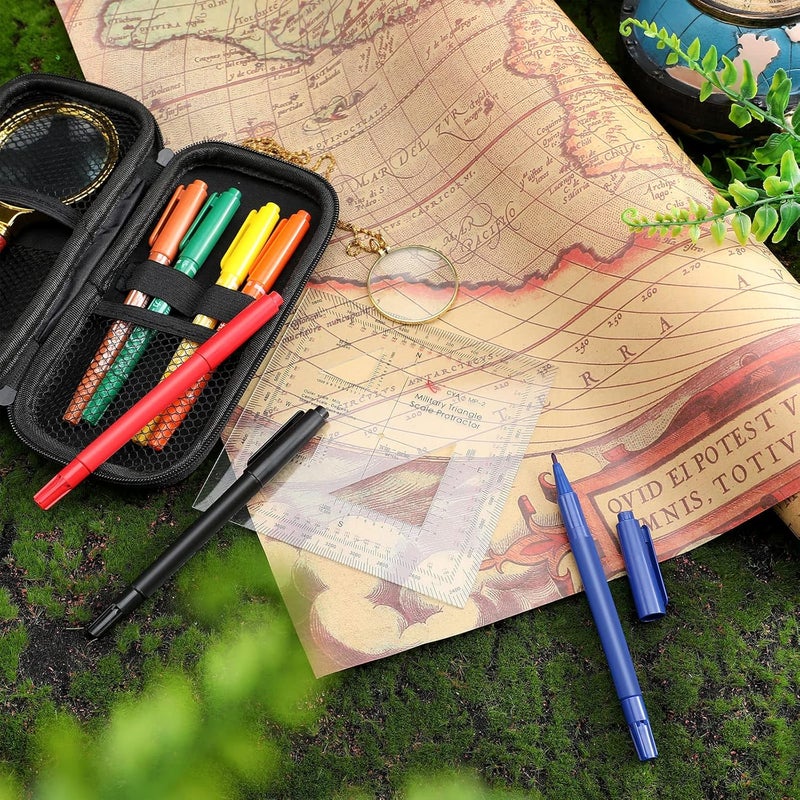 Oudain Military UTM/MGRS Coordinate Scale 7 Assorted Colors Military Map Markers Fine Point Pens Land Navigation Protractor and Map Reading and Grid Coordinate Reader Pairs with Compass - Image 5